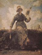 Jean Francois Millet, The girl weave